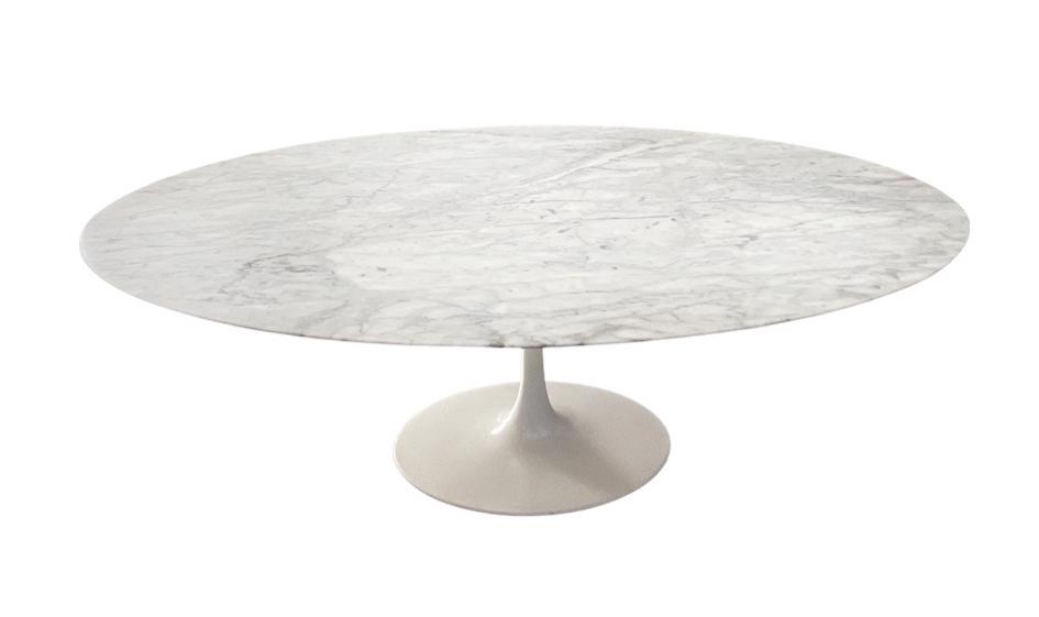 Eero Saarinen Style Large Oval Marble Dining Table (1 of 1)