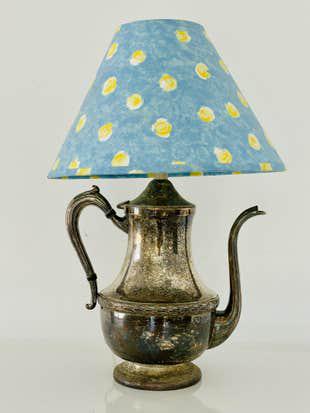 Tea Pot Lamp: 16H x 9W x 6D