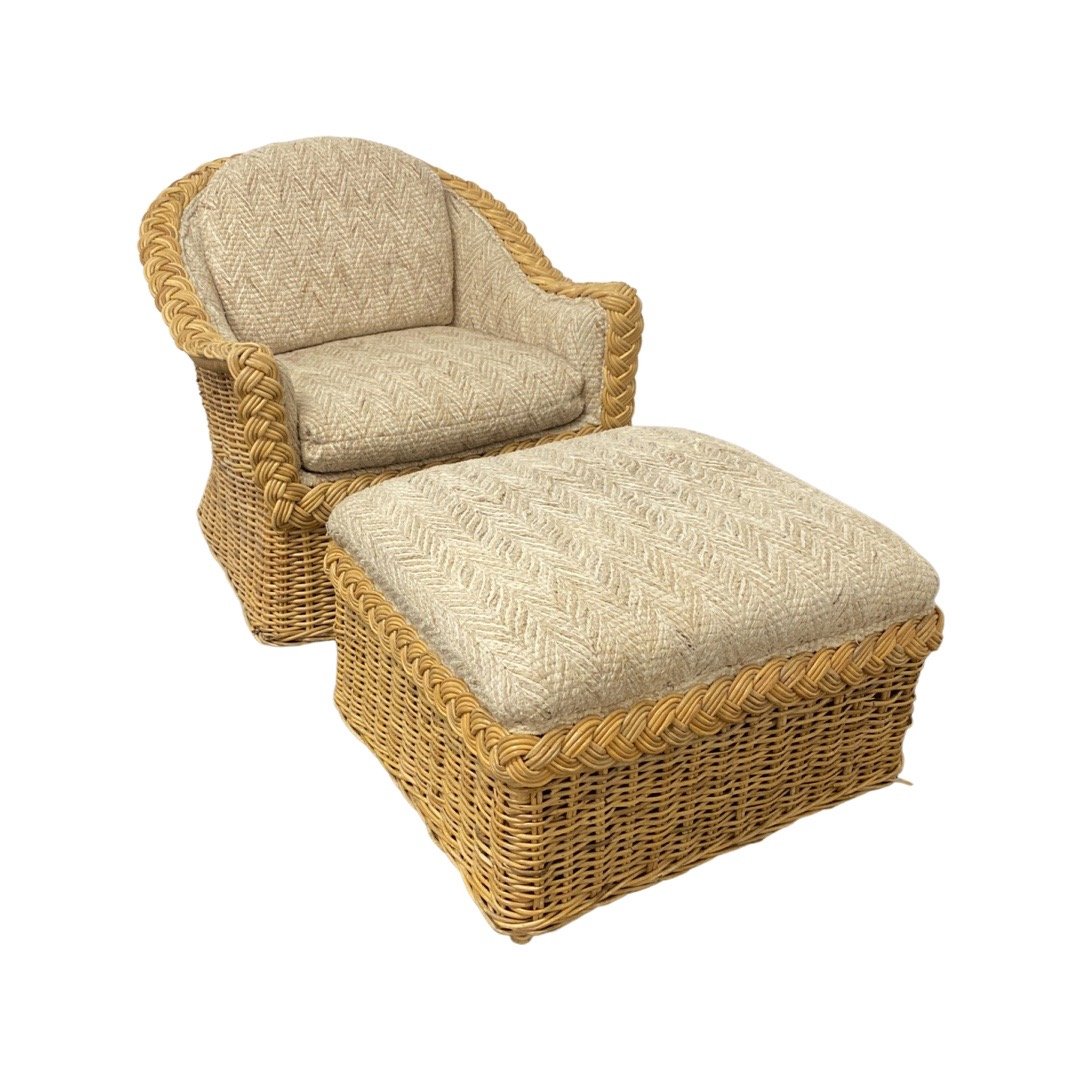 Michael Taylor Chair and Ottoman: 30H x 32W x 30D16H x 214W x 24D