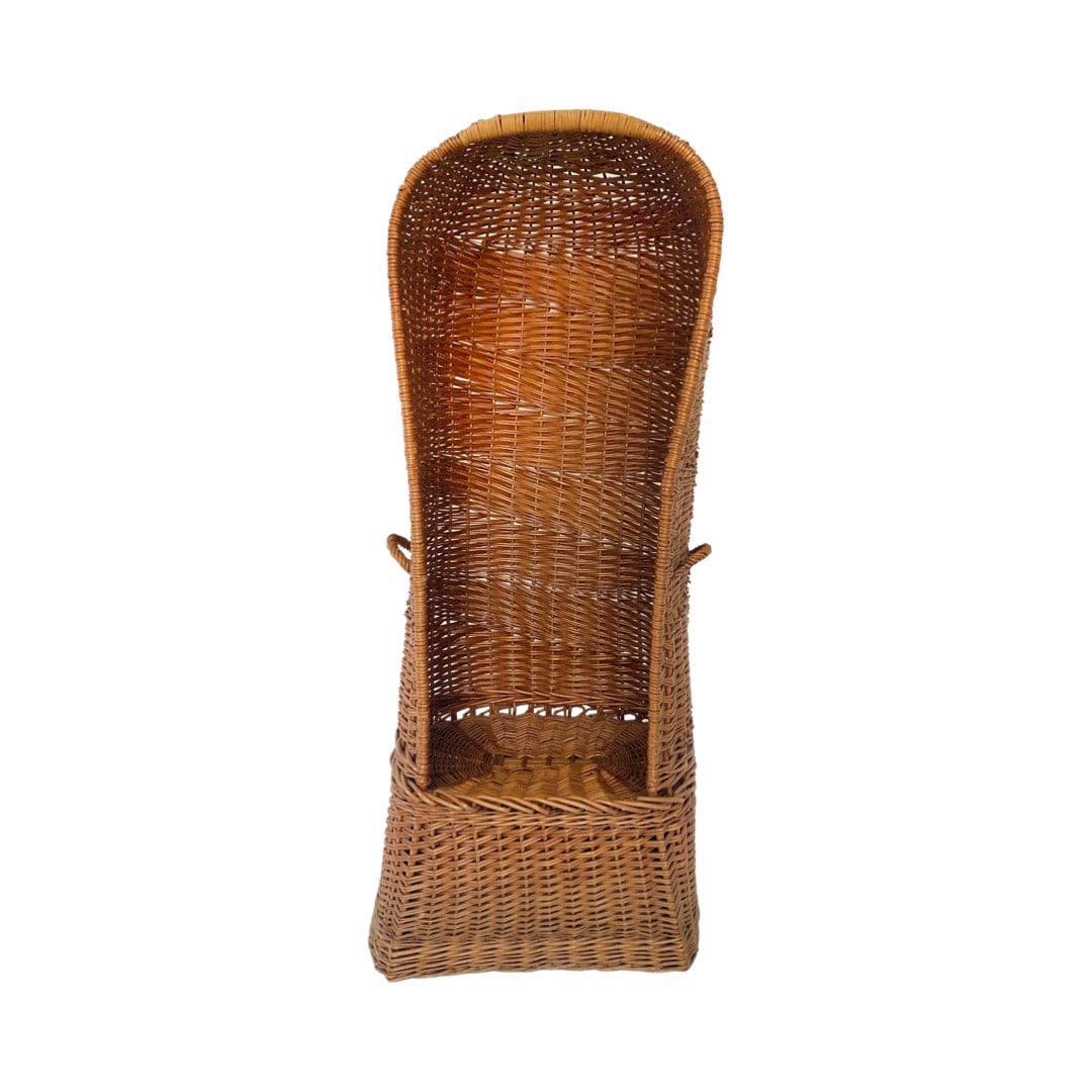 19th Century Wicker Porters Chair: 19th Century Wicker Porters Chair 59x21x14