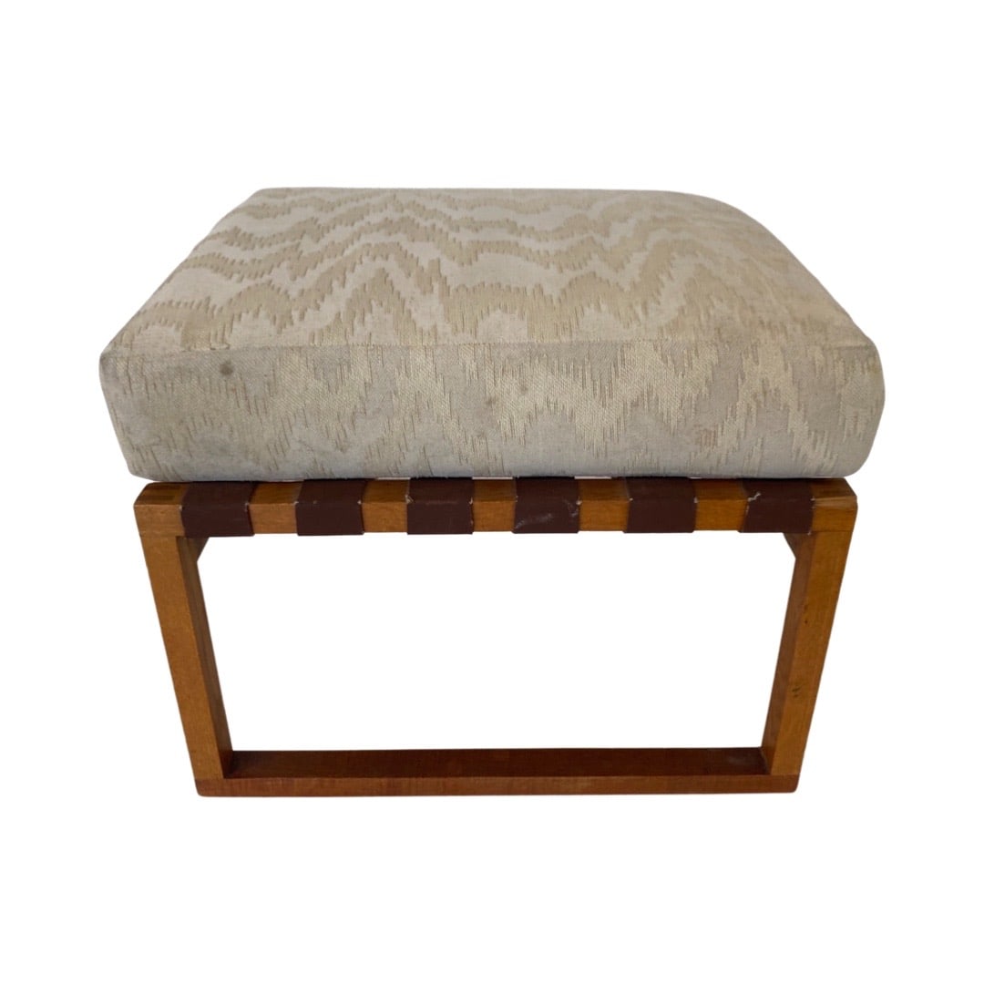 Mid Century Teak Ottoman: Mid Century Teak Ottoman 16x211x19
