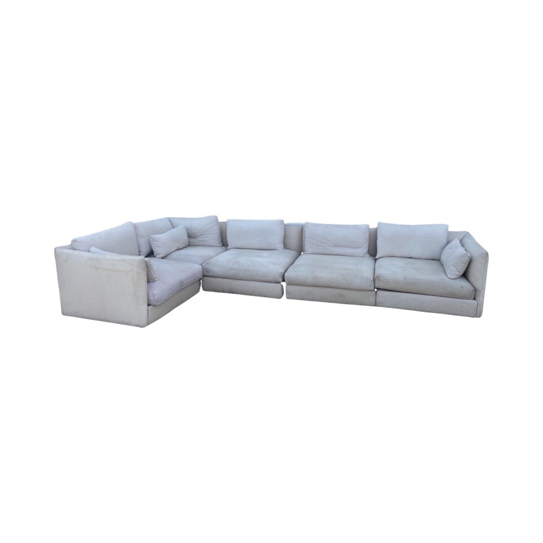 Off White L Shaped Sectional: Off White L Shaped Sectionalleft side 38x72x33. Right side 38x113x33