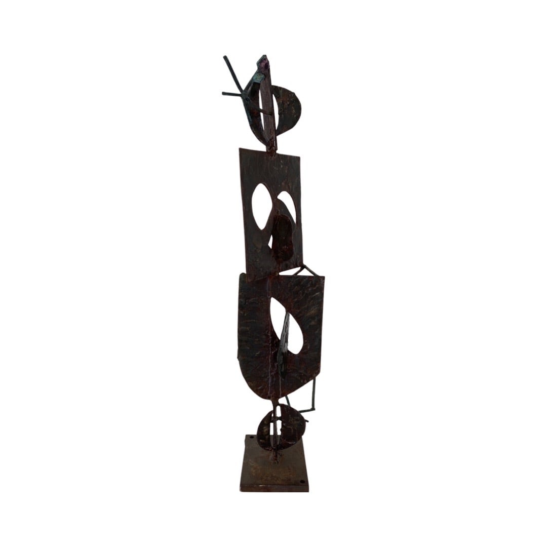 Leon Saulter Bronze and Steel Sculpture: Leon Saulter Bronze and Steel Sculpture42x10x9