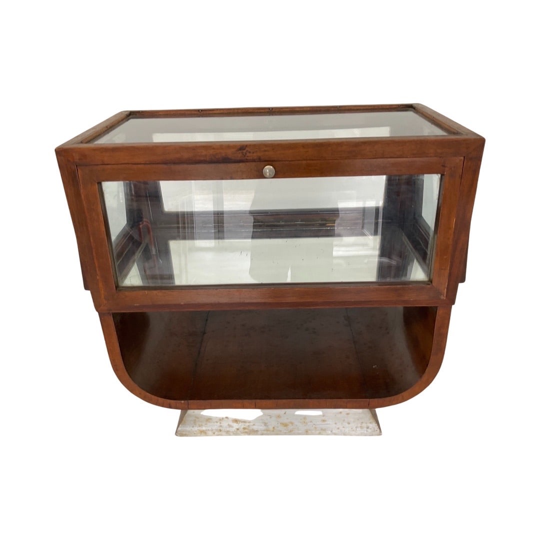 French Art Deco wood & Glass Curio Cabinet: French Art Deco wood & Glass Curio Cabinet26.5x27.5x27