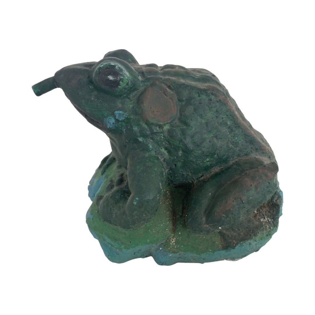 Small Dark Green Frog Fountain: Small Dark Green Frog Fountain6.5x 7.5x8