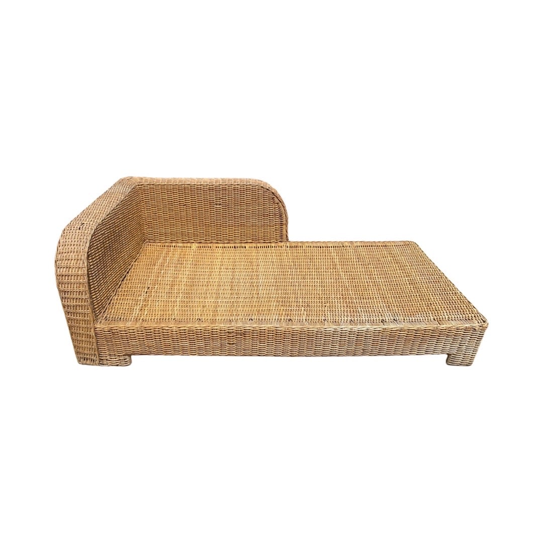 Michael Taylor Style Rattan Daybed: Michael Taylor Style Rattan Daybed26x80x45