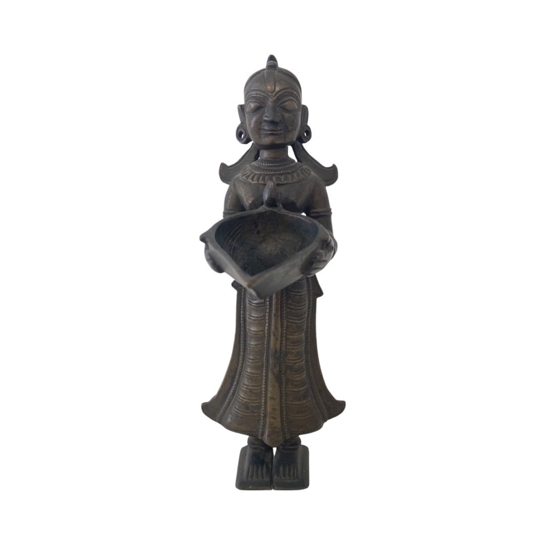 Brass Indonesian Stautue: Brass Indonesian Stautue 8 x 3 x 4