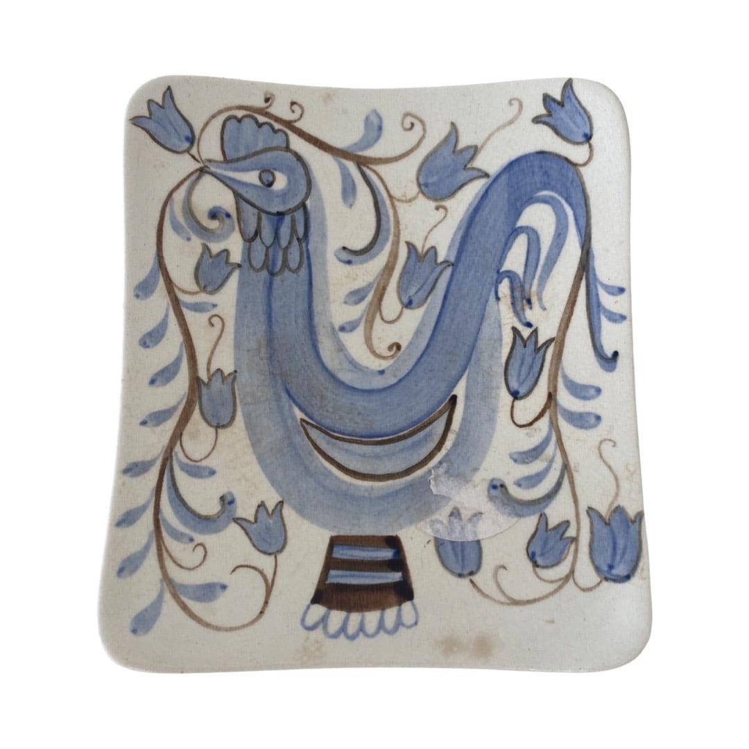 Arabia Mid Century plates Bird & Fish: Arabia Mid Century plates Bird & Fish1.5 x 7 x7