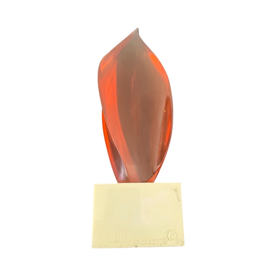 Lucite Amber Flame sculpture: Lucite Amber Flame sculpture13 x 4.5 x 4.5