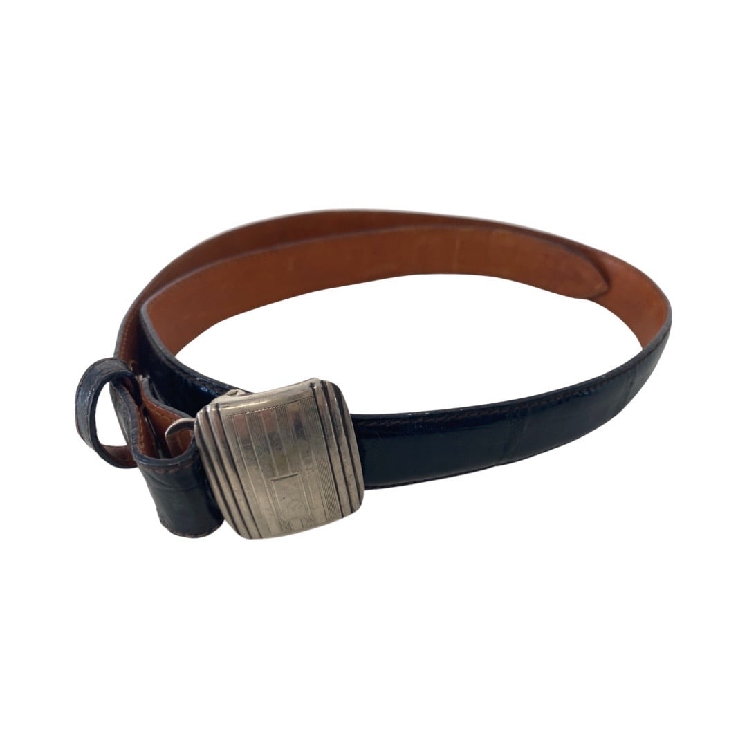 Ralph Lauren with Sterling Buckle brown Alligator belt: Ralph Lauren with Sterling Buckle brown Alligator beltsz32