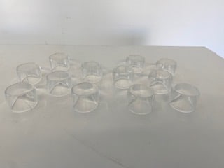 12 Lucite Napkin rings: 13 Lucite Napkin rings