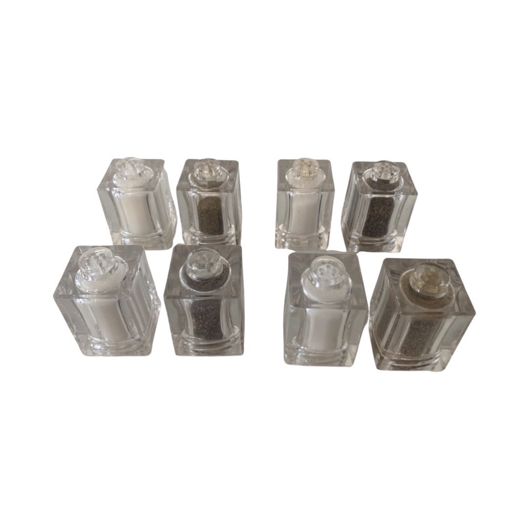 Set of 8 lucite Salt & Pepper shakers: Set of 8 lucite Salt & Pepper shakers