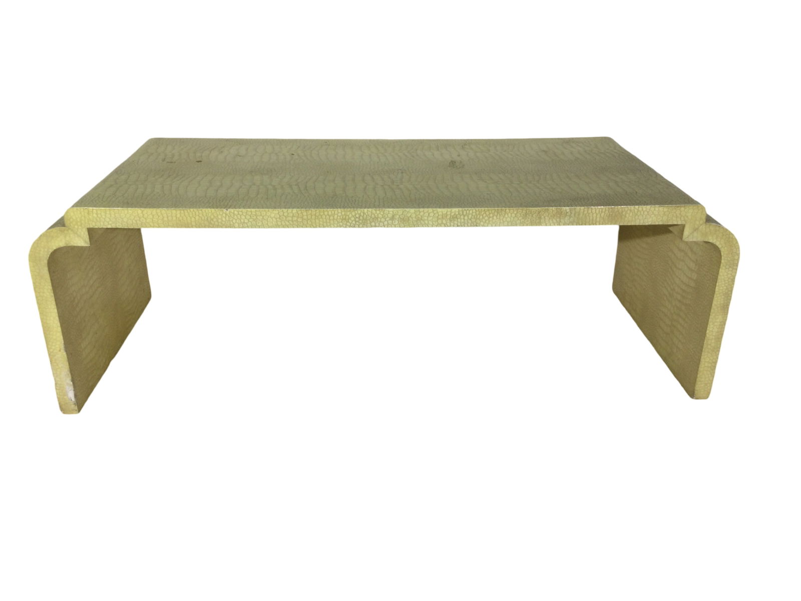 Karl Springer Style Lizard Skin Print Cocktail Table (1 of 5)