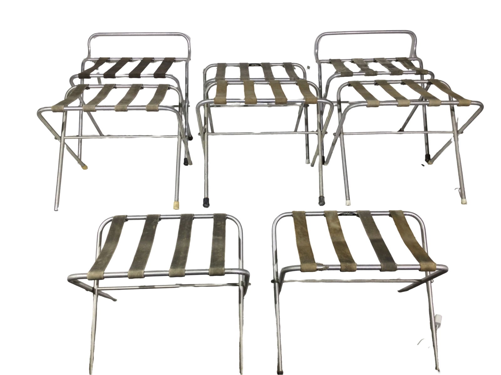 Set of Eight Vintage 1940's Aluminum Luggage Stands (1 of 1)