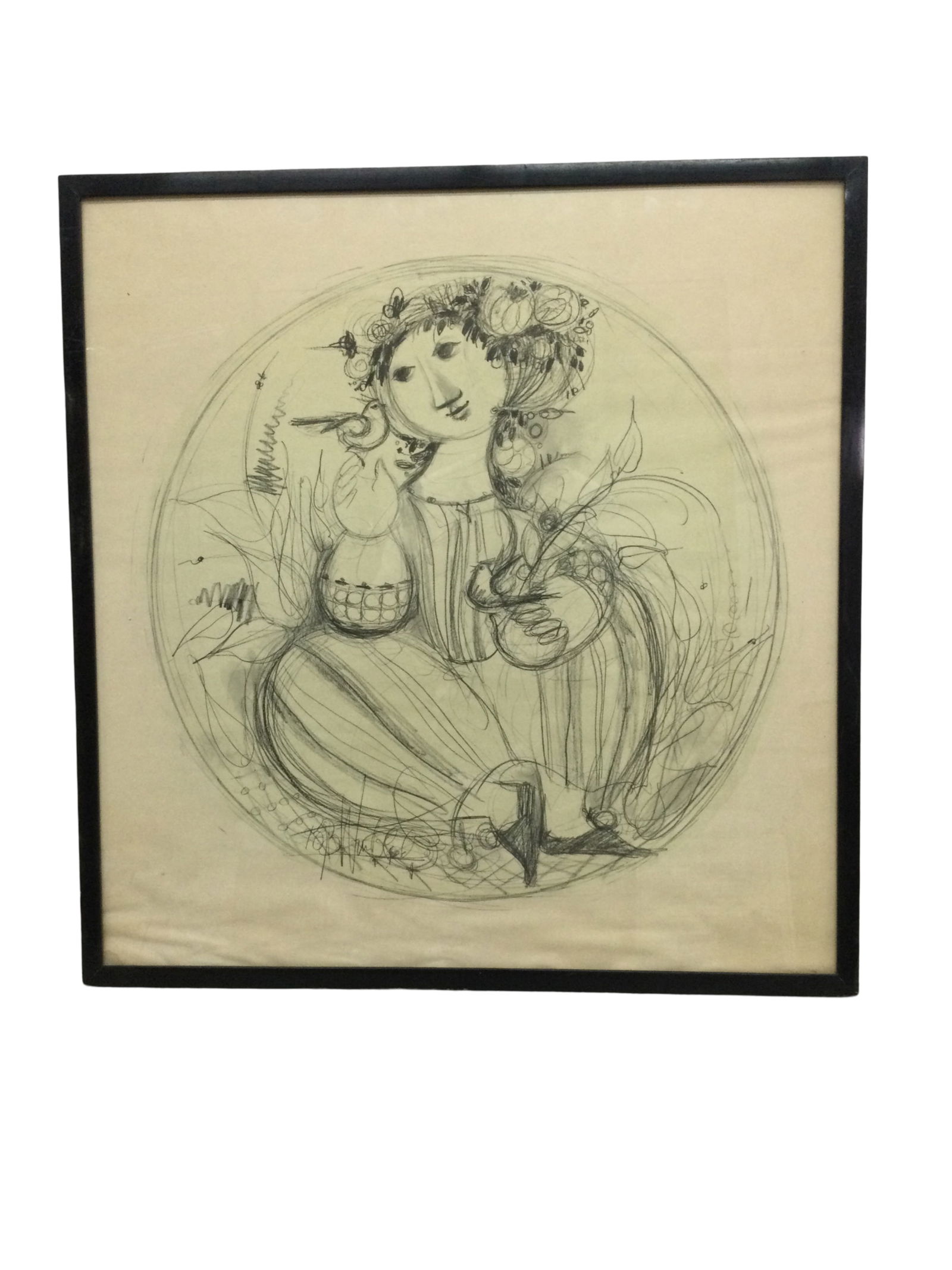 Bjorn Wiinblad Etching: 28 x 27 x .5Bjorn Wiinblad Etching