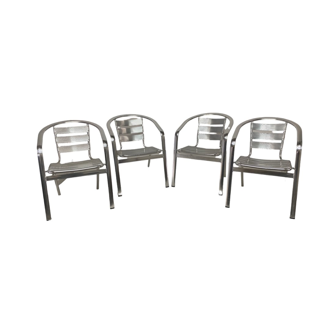 Set of 4 Modern Aluminum Chairs: Set of 4 Modern Aluminum Chairs30 X 22 X 20