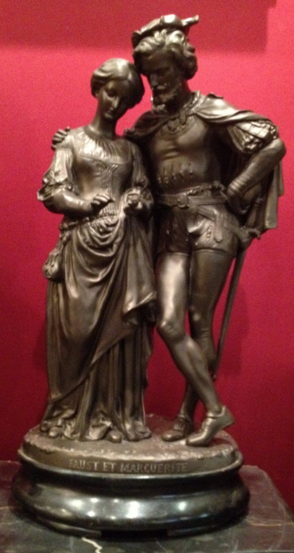 Large 19th Century Spelter Romantic Figures: Large 19th Century Spelter Romantic Figures. Marked on Backside.