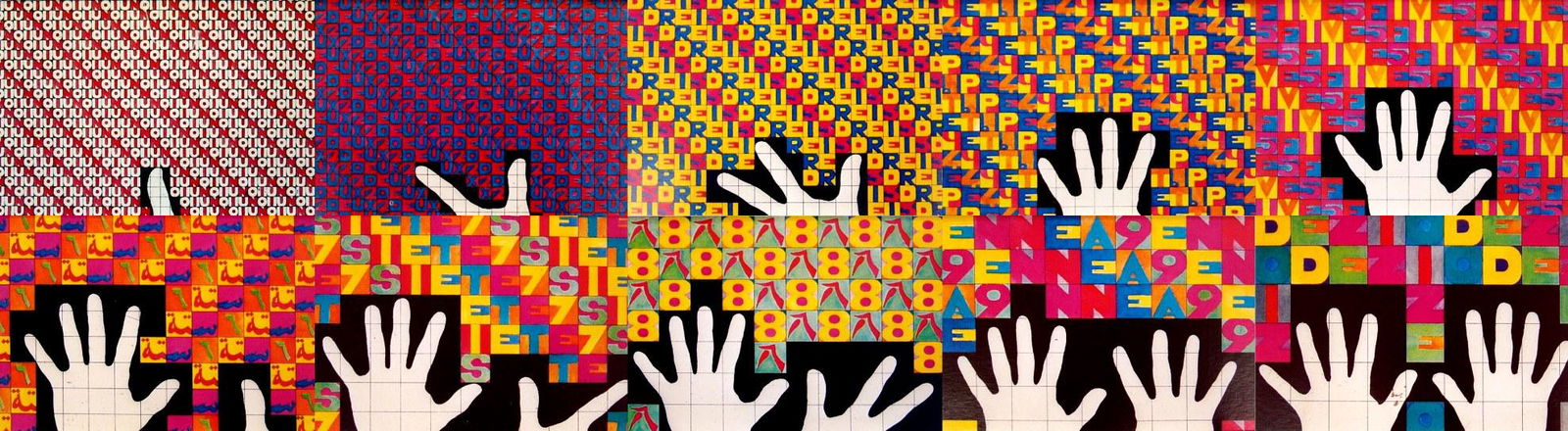 ALIGHIERO BOETTI (1940, Torino - 1994, Roma) [Italia]: cartolina, 10x15 cm cad. tiratura 300 esemplari, n. 10 cartoline stampate in occasione della mostra esposta alla Galleria 420 WB di Ravenna nel 1984 cartiglio sul retro dell'editore Danilo Montanari