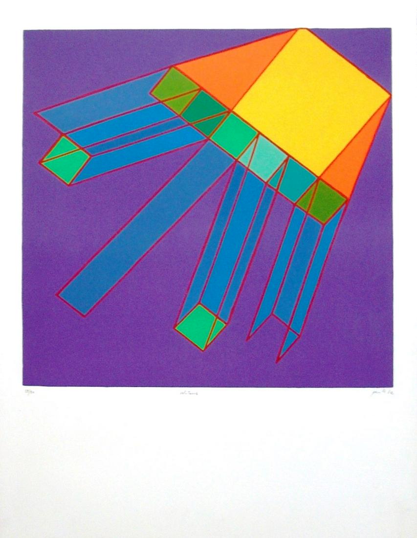 ACHILLE PERILLI (1927, Roma) [Italia] "Volitouz" 1982: litografia, 76x57 cm es. 39/90, firma dellâ€™artista in basso a destra, opera con cornice certificato di autenticitÃ Galleria Sant'Agostino