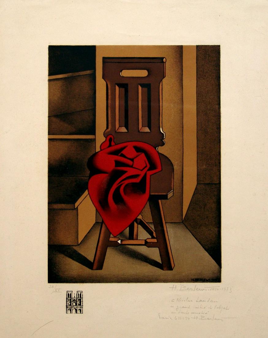 HENRYK BERLEWI (1894, Varsavia - 1967, Parigi): litografia, 56x45 cmes. XX/XX, firma dell’artista in basso a destra con dedicacertificato di autenticità Picenum