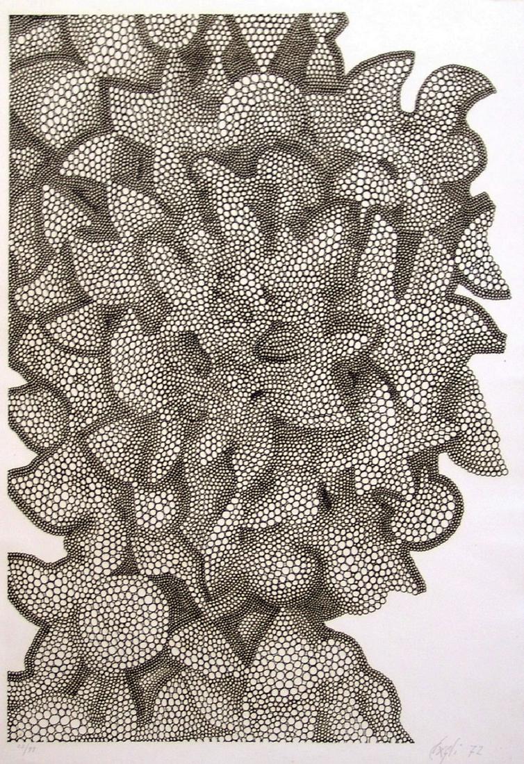 CORRADO CAGLI (1910, Ancona - 1976, Roma) [Italia]: serigrafia, 70x49,5 cmes. 22/99, firma dell'artista in basso a destracertificato di autenticità Picenum