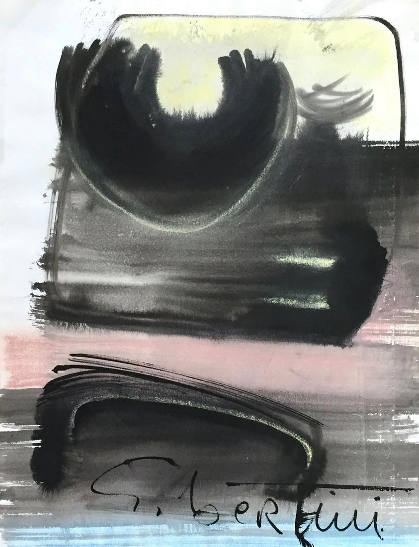 GIANNI BERTINI (1922, Pisa - 2010, Caen) [Italia] senza: tecnica mista su carta, 33x25 cmfirma dell'artista in basso, opera con cornicecertificato di autenticità della Galleria La Spirale di Milano