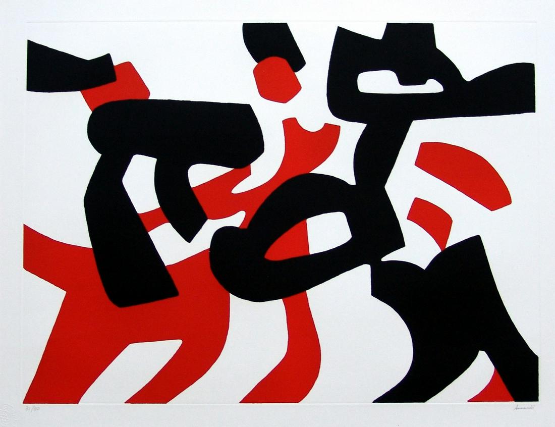 CARLA ACCARDI (1924, Trapani - 2014, Roma) [Italia]: acquaforte acquatinta, 56x75,5 cmes. 31/80, firma dell’artista in basso a destra e timbro a secco della RubinArt di Roma in basso a sinistracertificato di autenticità Picenum