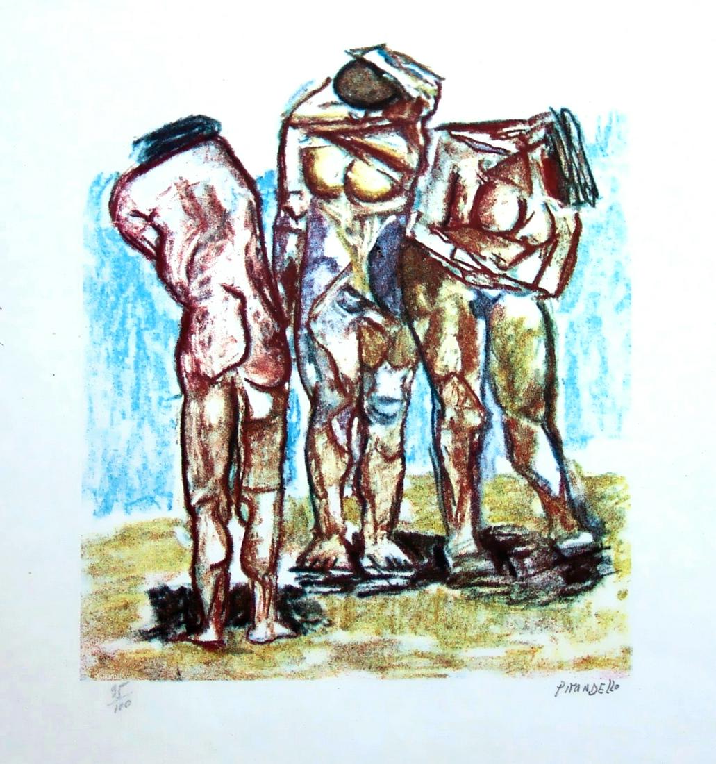 FAUSTO PIRANDELLO, senza titolo: FAUSTO PIRANDELLO (1899, Roma - 1975, Roma) [Italia] senza titolo litografia, 49,5x69 cm es. 95/100, firma dell’artista in basso a destra certificato di autenticità Picenum