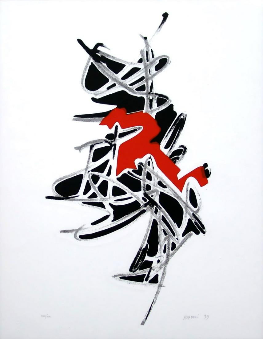 GIANNI ASDRUBALI, senza titolo, 1993: GIANNI ASDRUBALI (1955, Tuscania) [Italia] senza titolo, 1993 serigrafia, 76x56 cm es. XIII/XX, firma dell’artista in basso a destra e timbro Manuela Allegrini Editor in basso a sinistra certifi