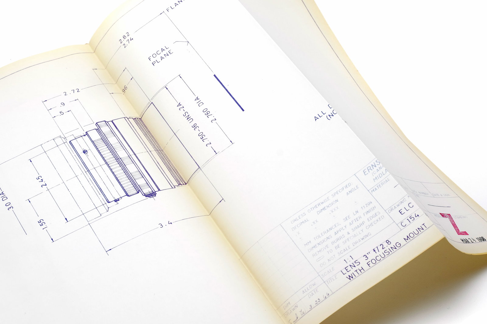 ELCAN binder with lens specification sheets * - 5