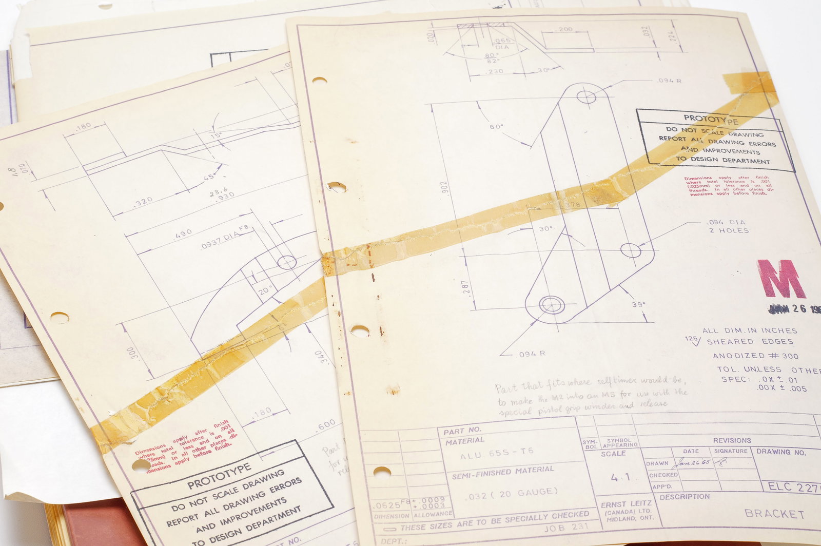 ELCAN binder with lens specification sheets * - 7