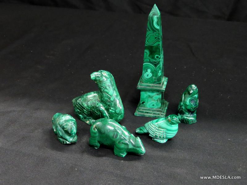 Lot of African Malachite Figures: Lot of African Carved Figures. Lot of 6. In excellent condition. Local Pick Up or Third Party Shipping Required.