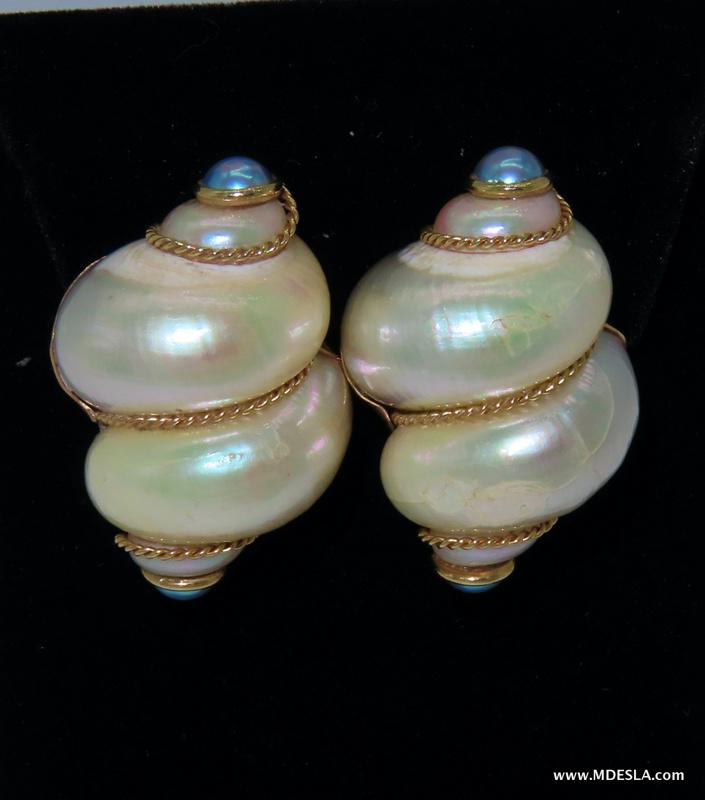 Seaman Schepps Sea Shell Earrings 18k (1 of 1)