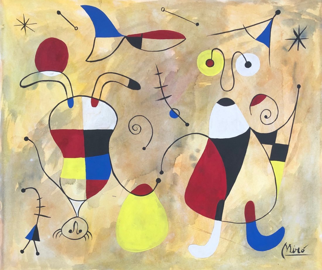 Joan Miro (Gouache on Paper) In The Style of (1 of 1)