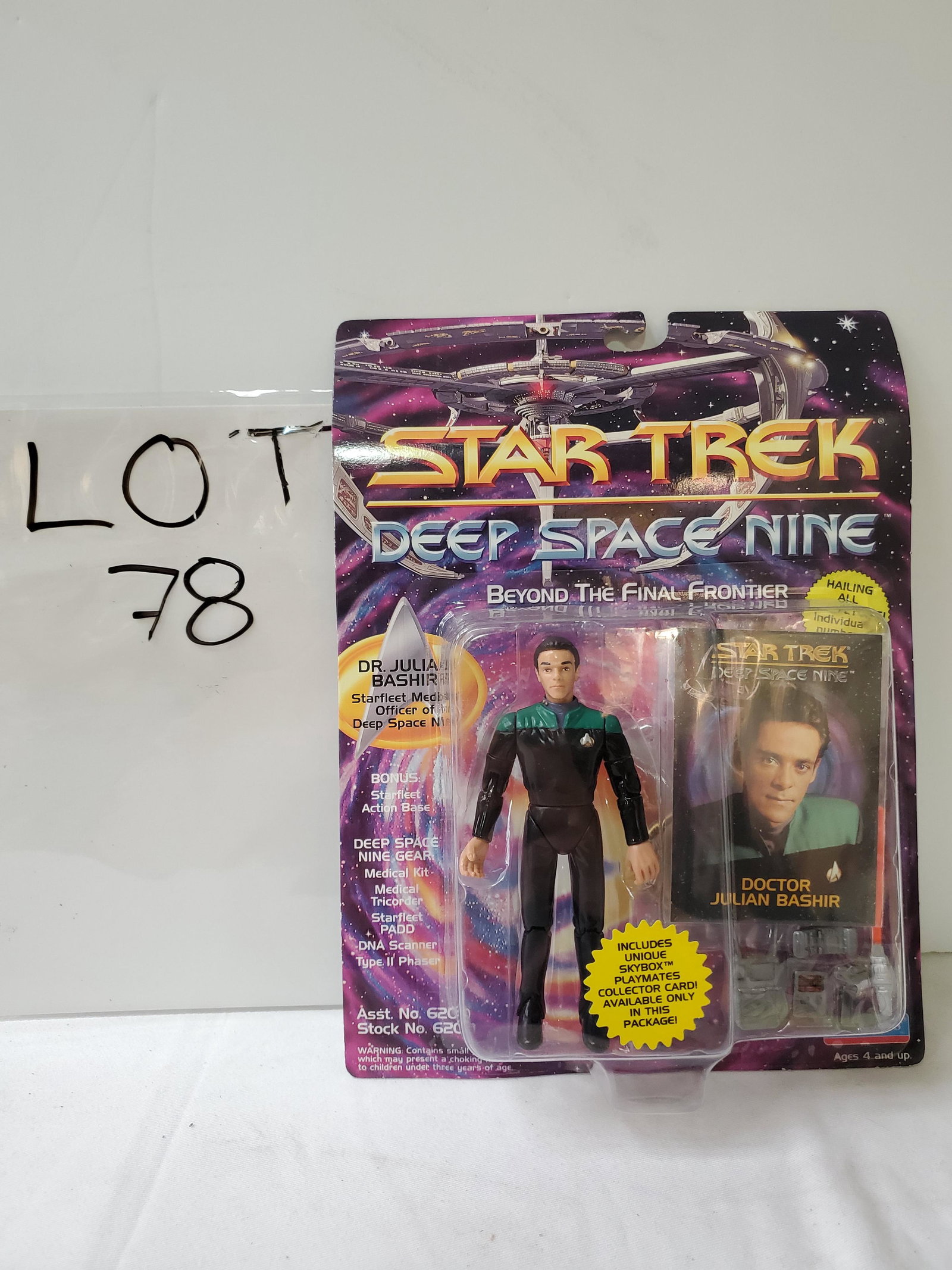 Playmates Star Trek Deep Space Nine Doctor Julian: 6" figure of Doctor Julian Bashir with accessories and Skybox Collectors Card from Playmates