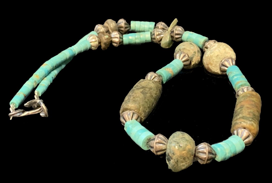Mayan Beads (600-900 AD), Modern Turquoise & Silver (1 of 11)
