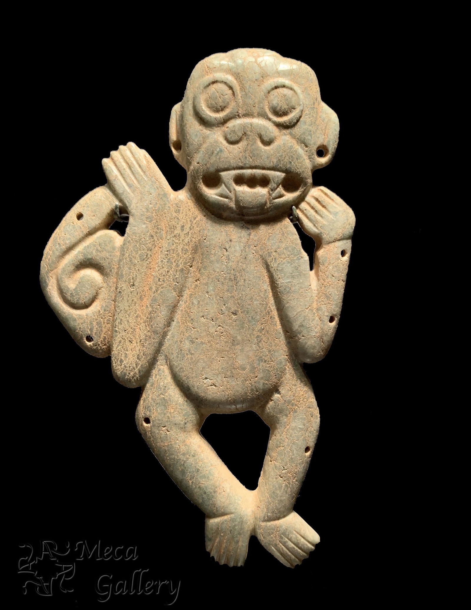 Pre-Colombian Mayan Jade Monkey Pendent (550-950 AD) (1 of 14)
