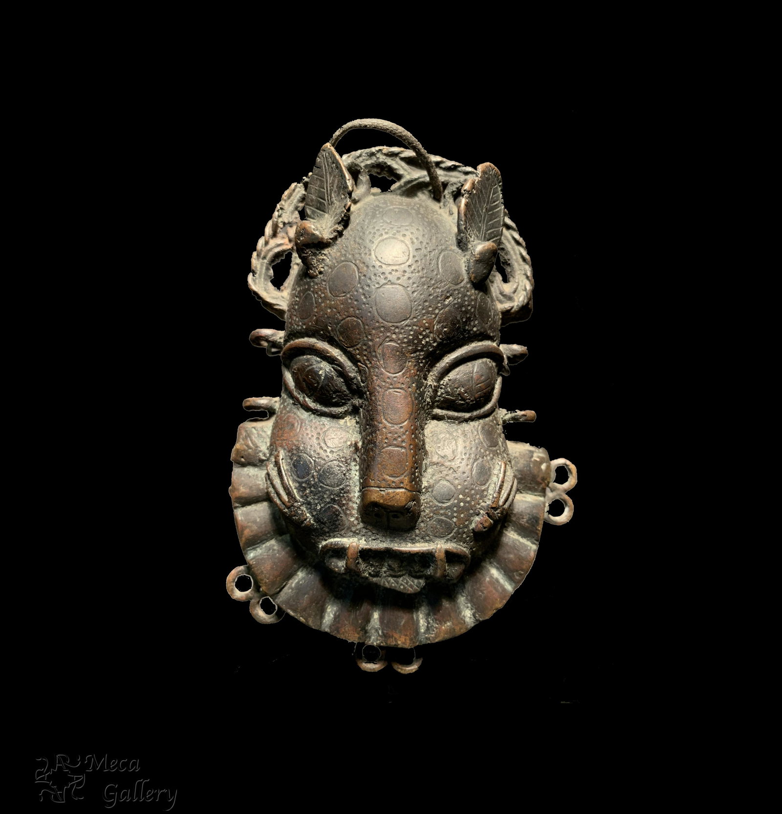 Rare Benin Leopard Hip Mask for Oba, Africa 17th-18th c (1 of 13)