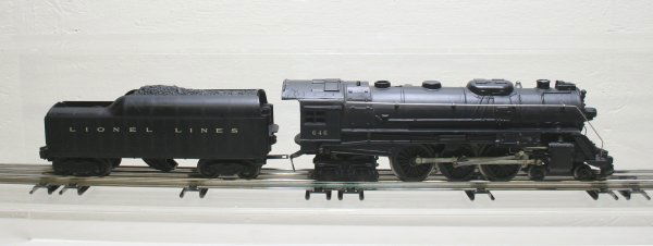 Lionel O Gauge Postwar 646 4-6-4: Engine and Tender With Whistle and Smoke Tender Has Broken Step Grade: C6 Box: n