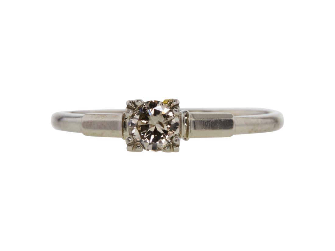Round Cut Solitaire Ring: 14K White Gold, 1.64 Grams, Engagement Ring Center Stone Color: M-Z Cut: Round Clarity: I1 Carat Weight: 0.3-0.33 # Stones: 1 Item Size: 8.75-9.75