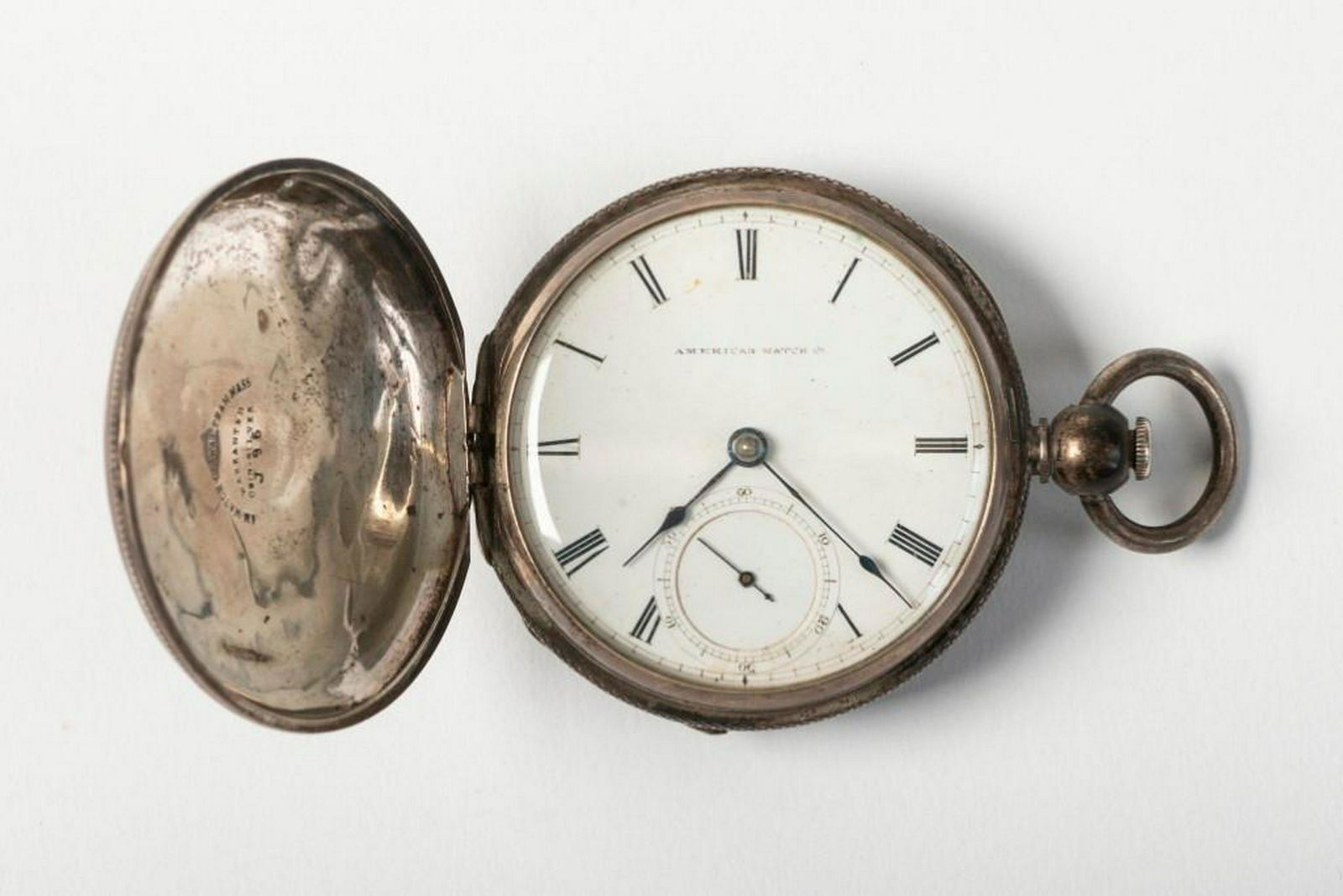 American Watch Company William Ellery Pocketwatch.: In coin silver case, size 18s. Circa 1865