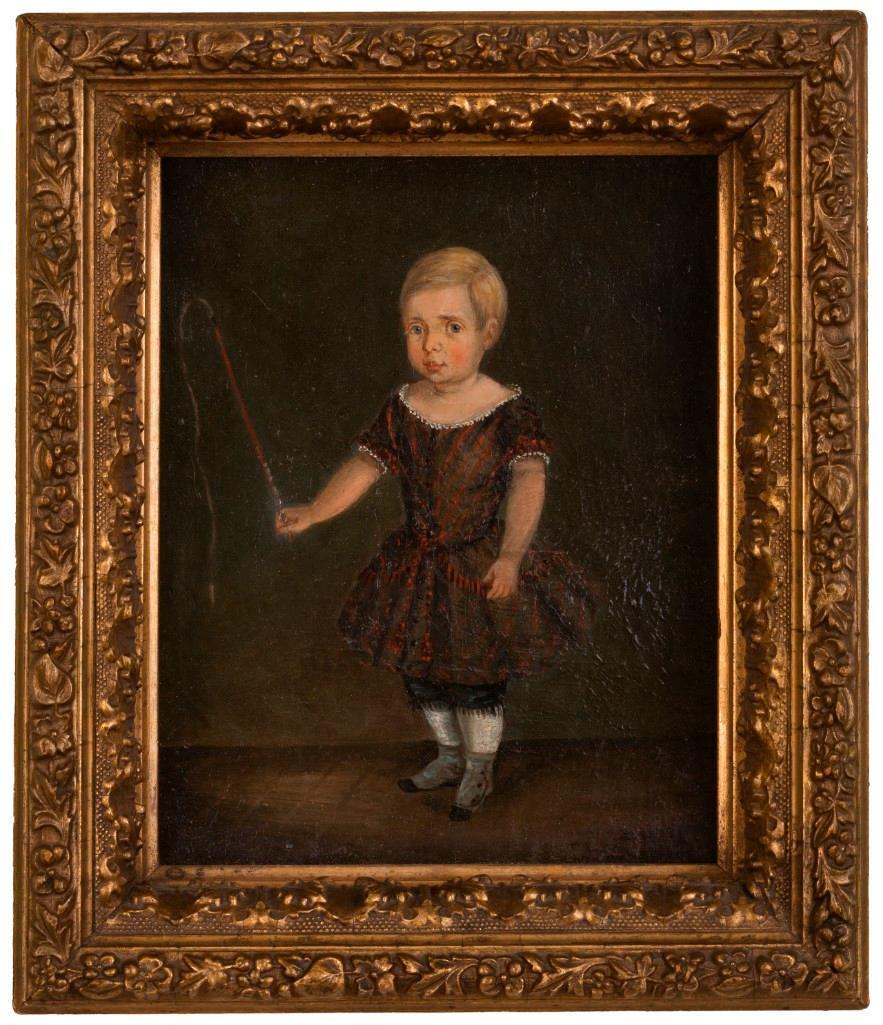 Folk Portrait of a Boy With Whip, American School. (1 of 3)