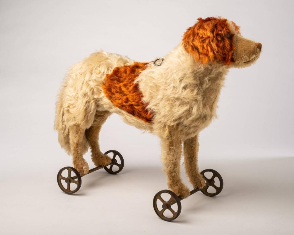 Dog Pull Toy.: Height 14 inches, length 16 inches.