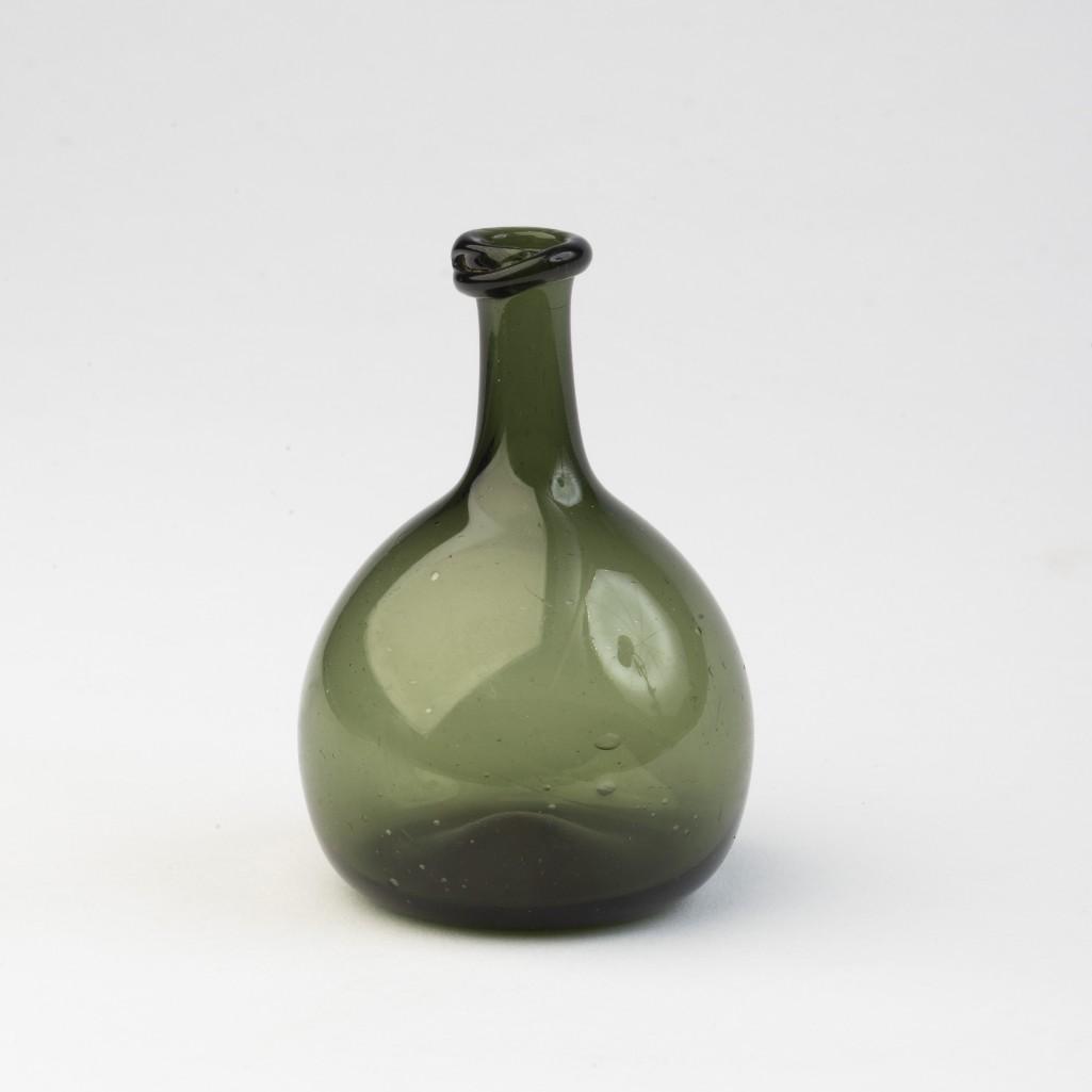 Miniature Free Blown Chestnut Flask.: Height 3 inches.