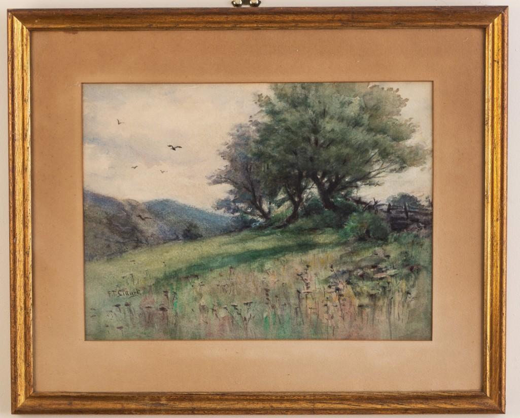 Frederick Stuart (1837-1913). Summer Meadow.: Watercolor on paper, 11 1/2 x 15 3/4 inches, sight. Signed l.l.