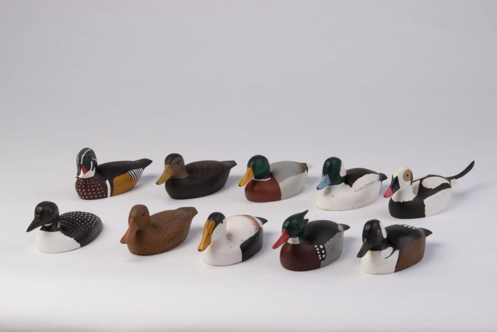 Gary Poisson, Ten Carved and Painted Birds. (1 of 2)