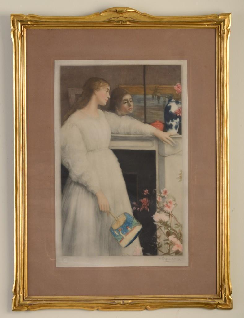 Clifford James. Little White Girl.: Mezzotint after James McNeil Whistler. On paper, 19 x 12 1/4 inches.