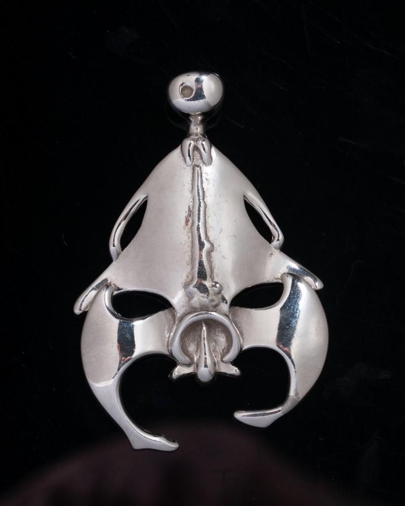 Guy Vidal Brutalist Pendant: Length 2 5/8 inches. Marked Vidal. Detailed condition reports are available upon request. Due to the current stay at home order, in-person preview will not be available until May 1 Items may be picked