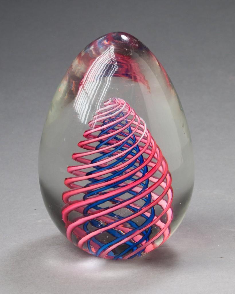 Venini Murano Glass Paperweight.: Height 4 1/4 inches, signed on base. Condition excellent. Detailed condition reports are available upon request. Due to the current stay at home order, in-person preview will not be available until Ma