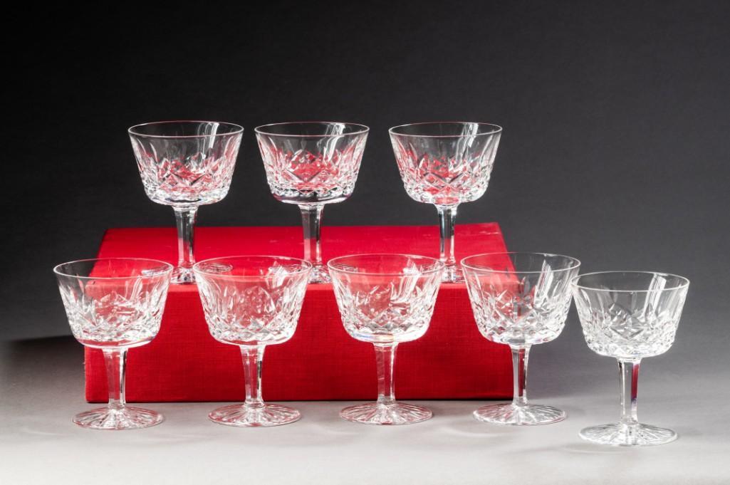 Eight Waterford Crystal Chalices.: Height 4 inches. Detailed condition reports are available upon request. Due to the current stay at home order, in-person preview will not be available until May 1 Items may be picked up at our Freepor